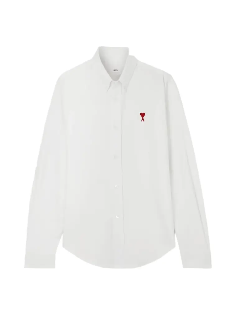 AMI PARIS Adc Embroidered Cotton Oxford Shirt