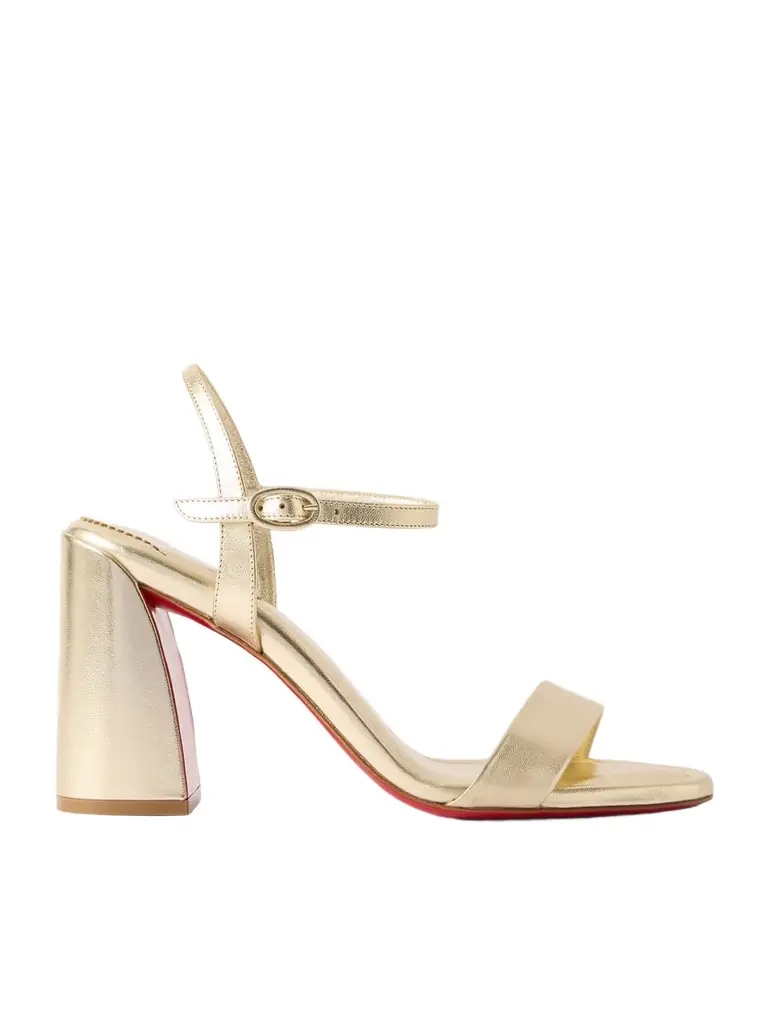 Christian Louboutin Miss Jane 85 Metallic Leather Sandals