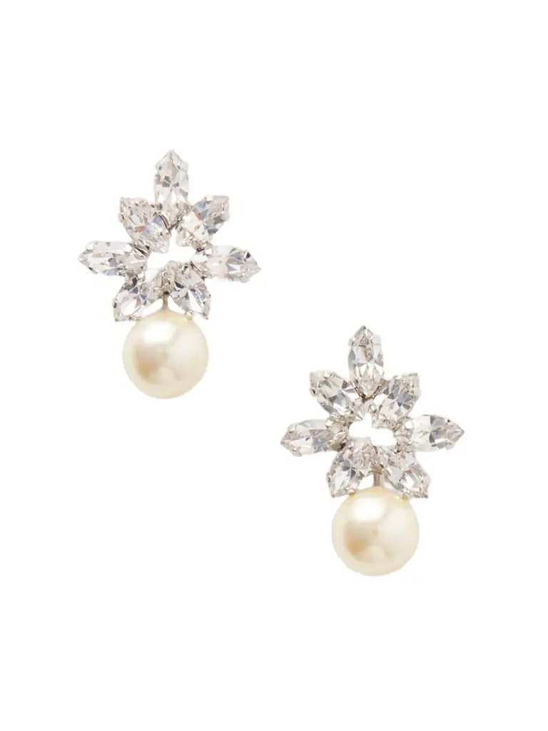 Jennifer Behr Liza Silver-tone Crystal Earrings