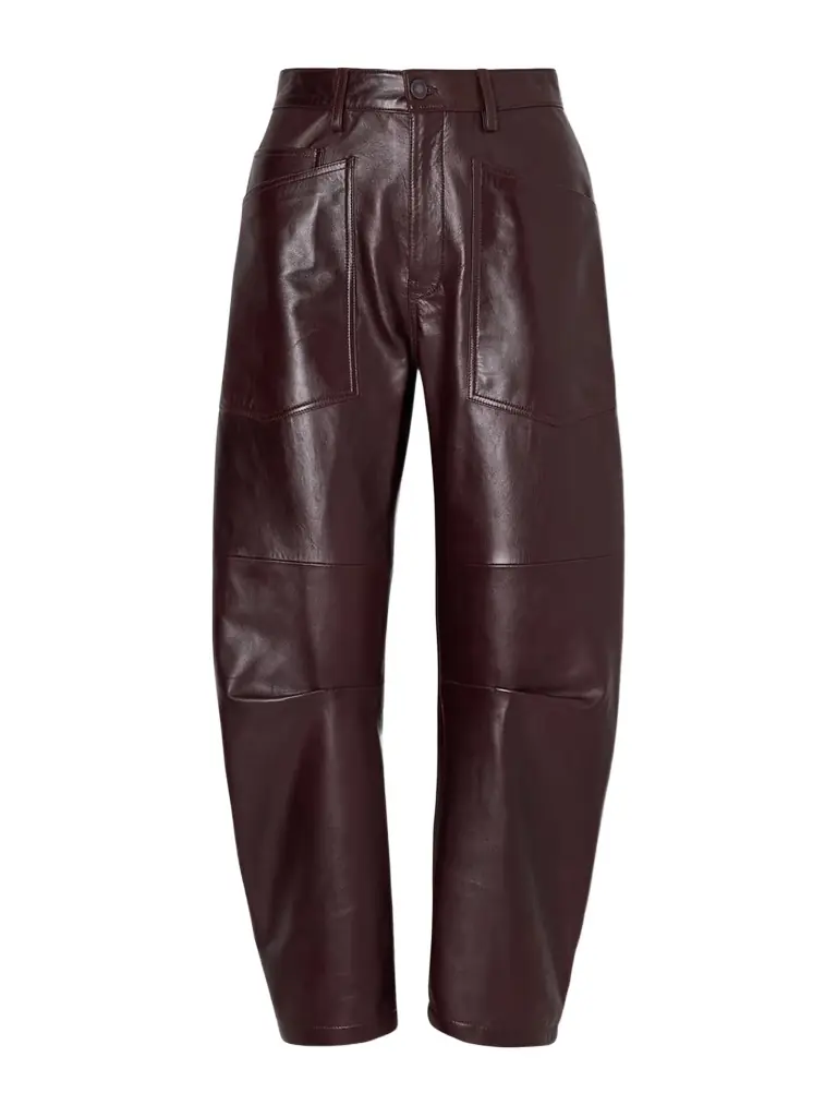 Nili Lotan Shon Leather Barrel-leg Pants