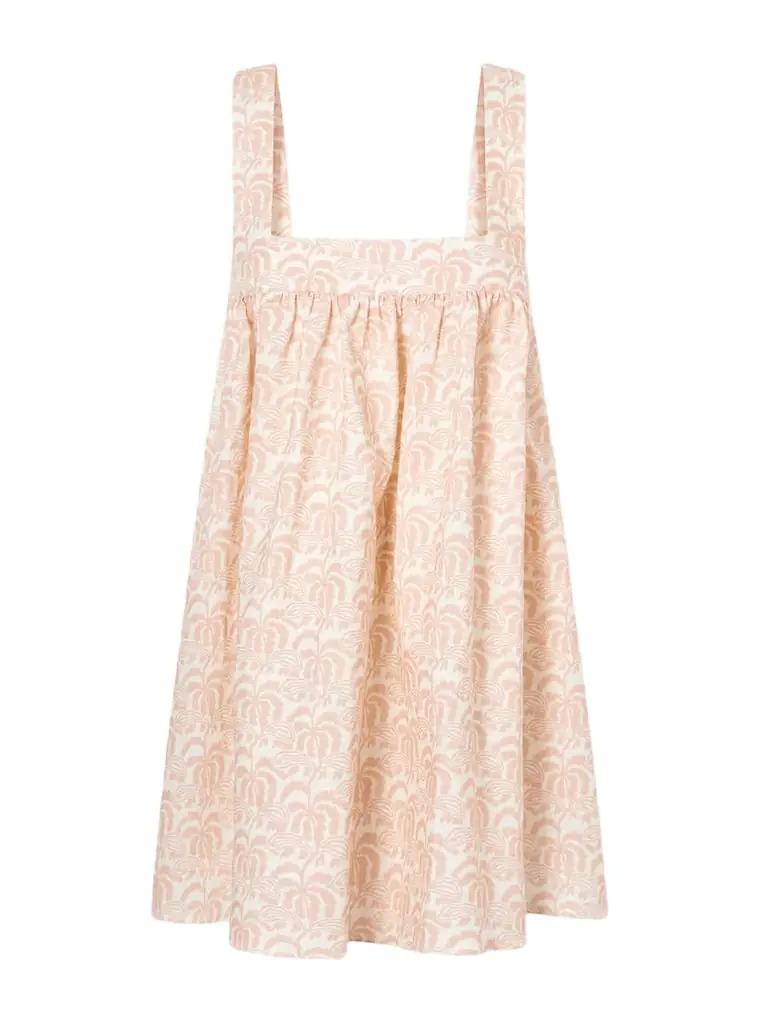 Matteau Babydoll Printed Linen And Cotton-blend Mini Dress