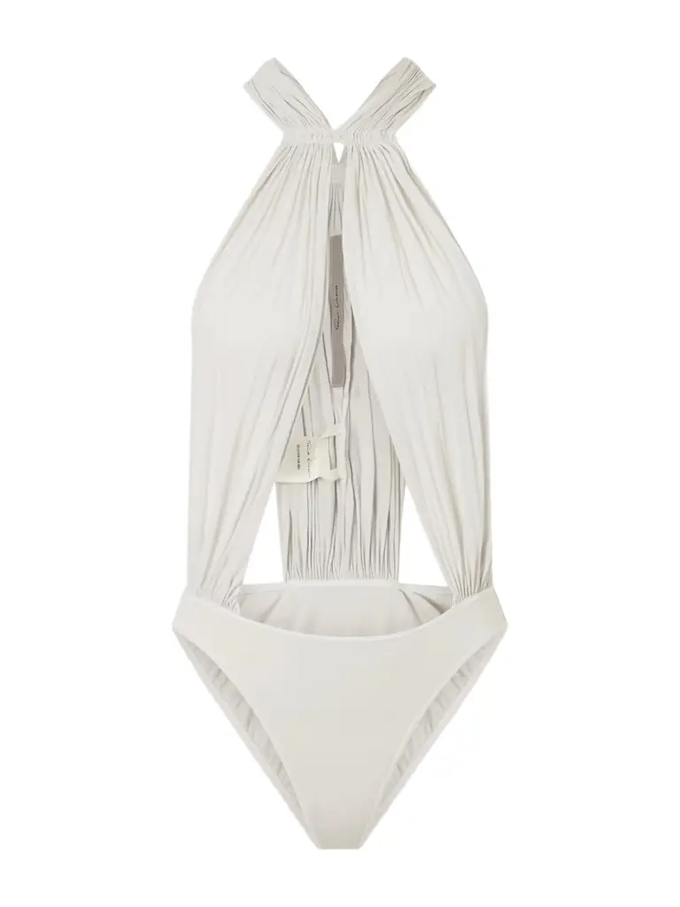 Rick Owens Miami Gathered Cotton-jersey Bodysuit