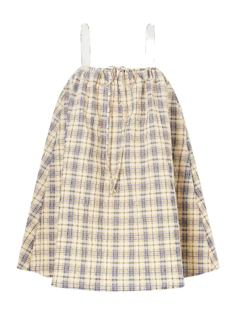BERNADETTE Checked Seersucker Mini Dress