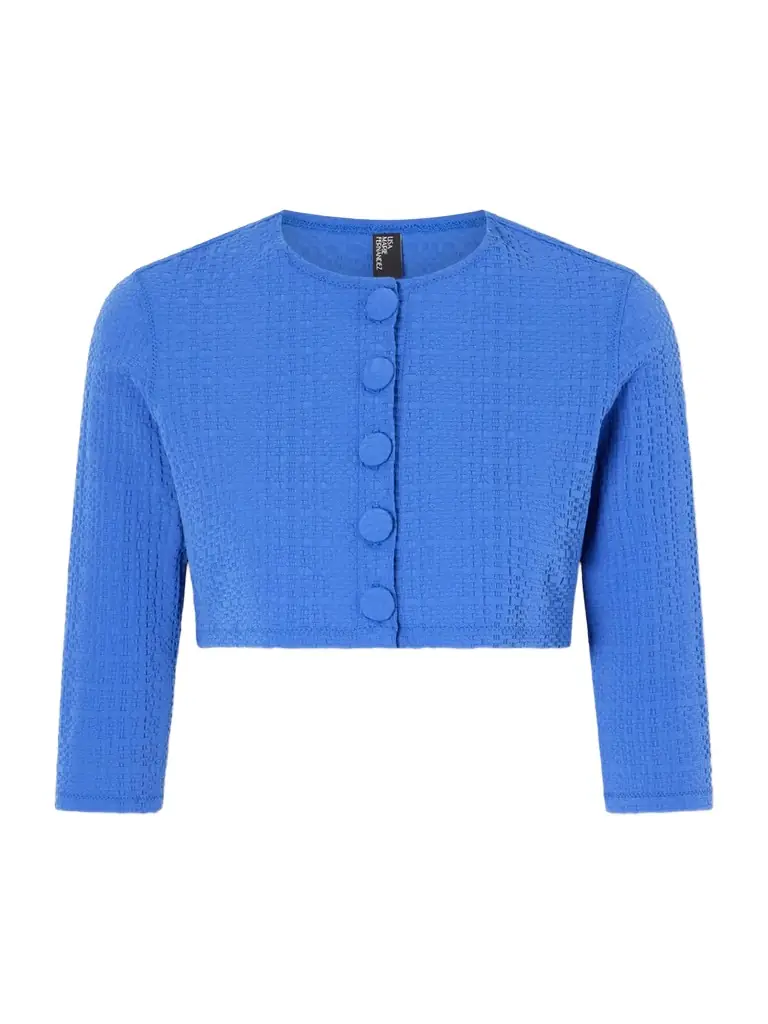 Lisa Marie Fernandez Cropped Seersucker Cardigan
