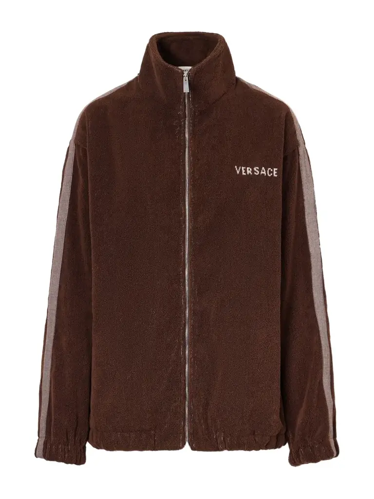 Versace Jacquard-knit Cotton-terry Zip-up Track Jacket
