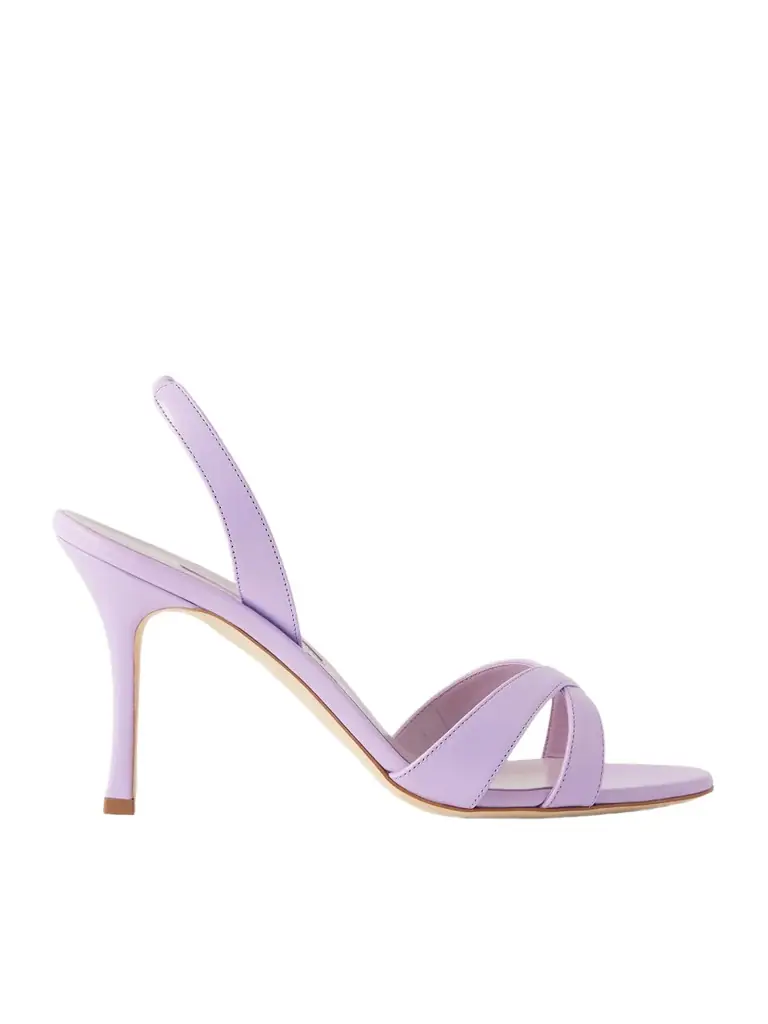 Manolo Blahnik Callasli 90 Leather Slingback Sandals
