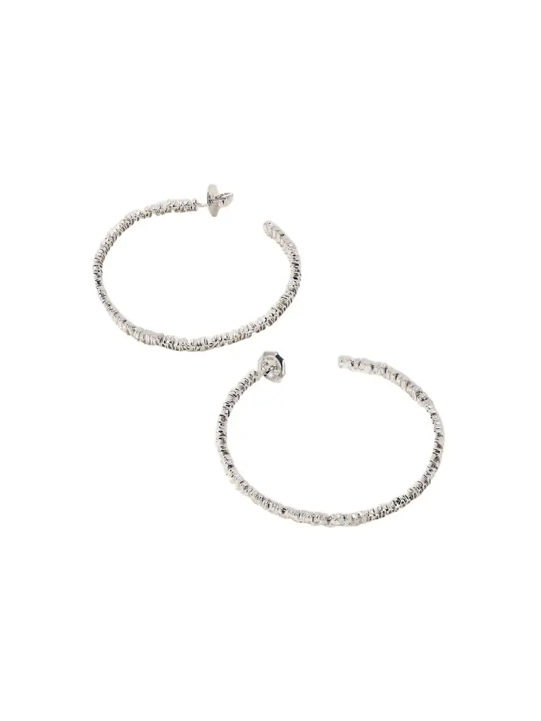 Suzanne Kalan 18-karat White Gold Diamond Hoop Earrings