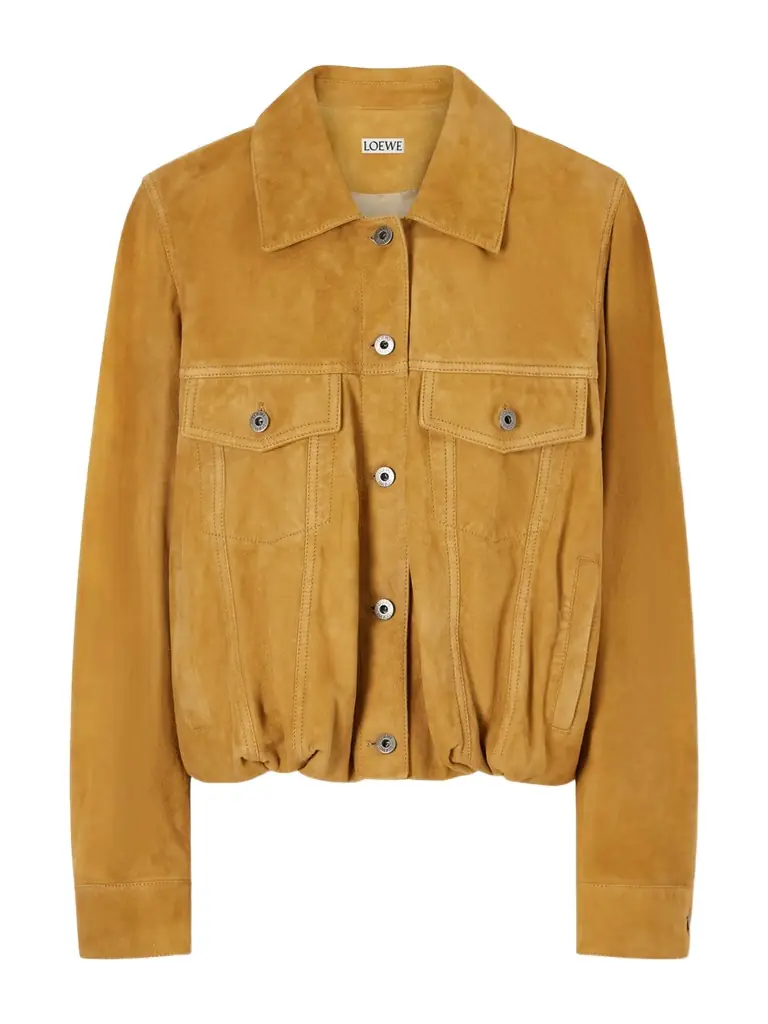 Loewe Gathered Suede Jacket