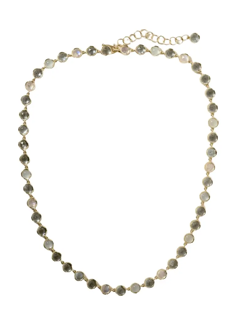 Irene Neuwirth Classic 18-karat Gold, Moonstone And Aquamarine Necklace