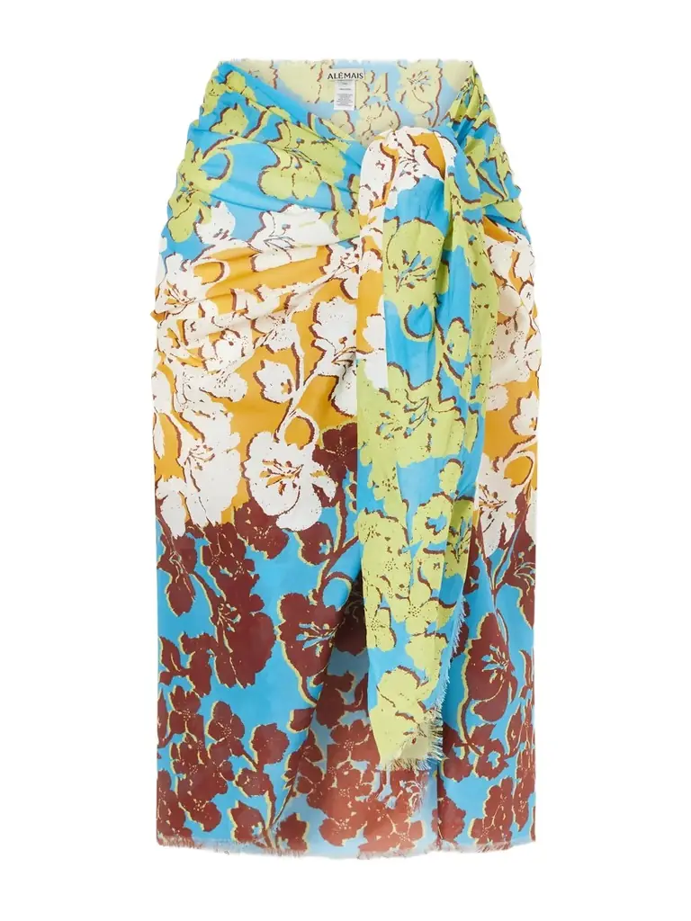 ALÉMAIS Splice Printed Organic Cotton-voile Pareo