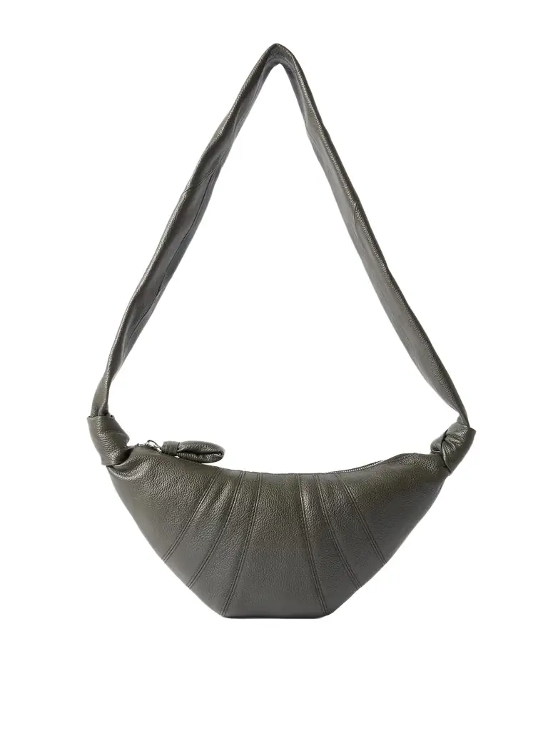 Lemaire Croissant Small Paneled Textured-leather Shoulder Bag