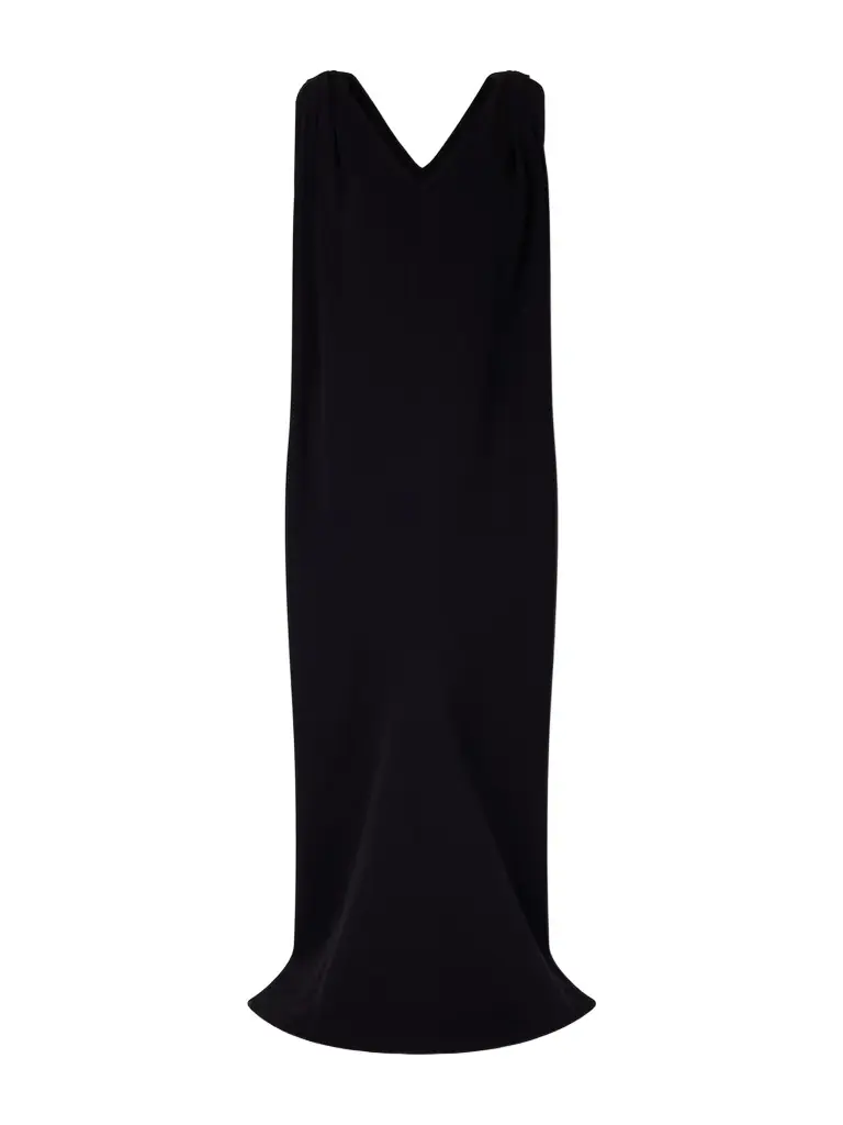 Balenciaga Draped Silk And Wool-blend Crepe Maxi Dress - Women's Clothing