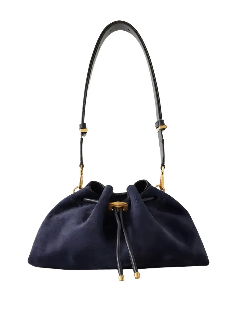 Jimmy Choo Cinch Medium Leather-trimmed Suede Shoulder Bag - Women's Bags