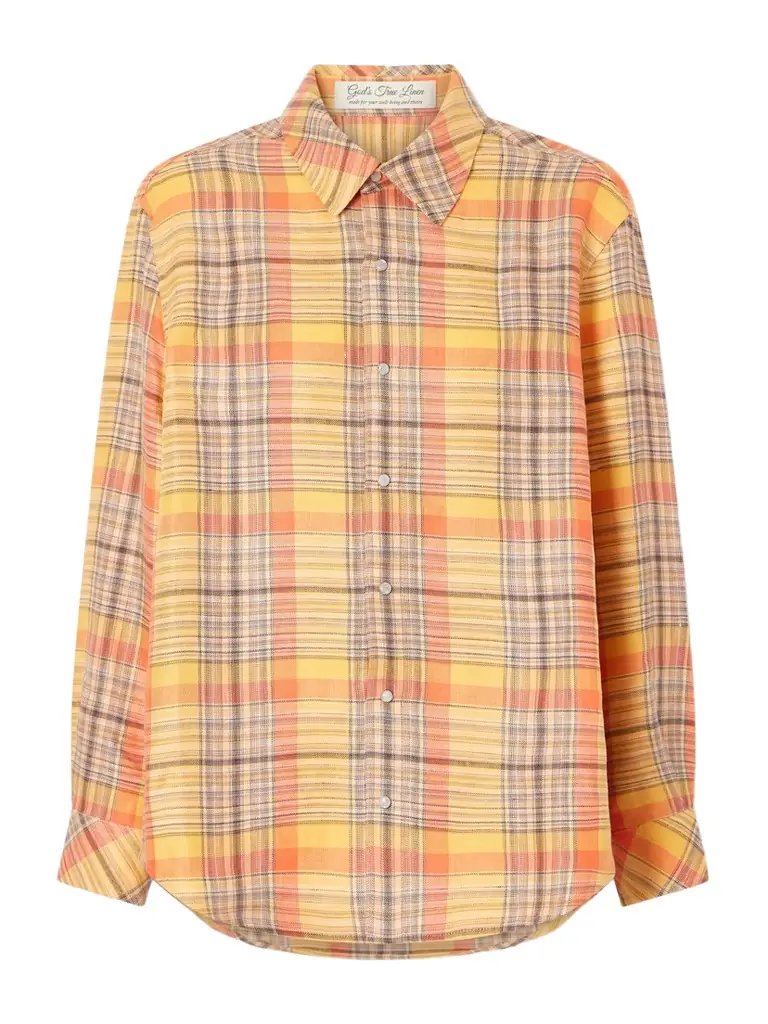 God’s True Cashmere Twilight Checked Linen Shirt