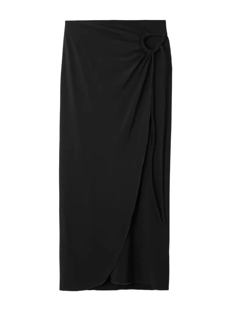 Max Mara Gathered Jersey Wrap-effect Maxi Skirt
