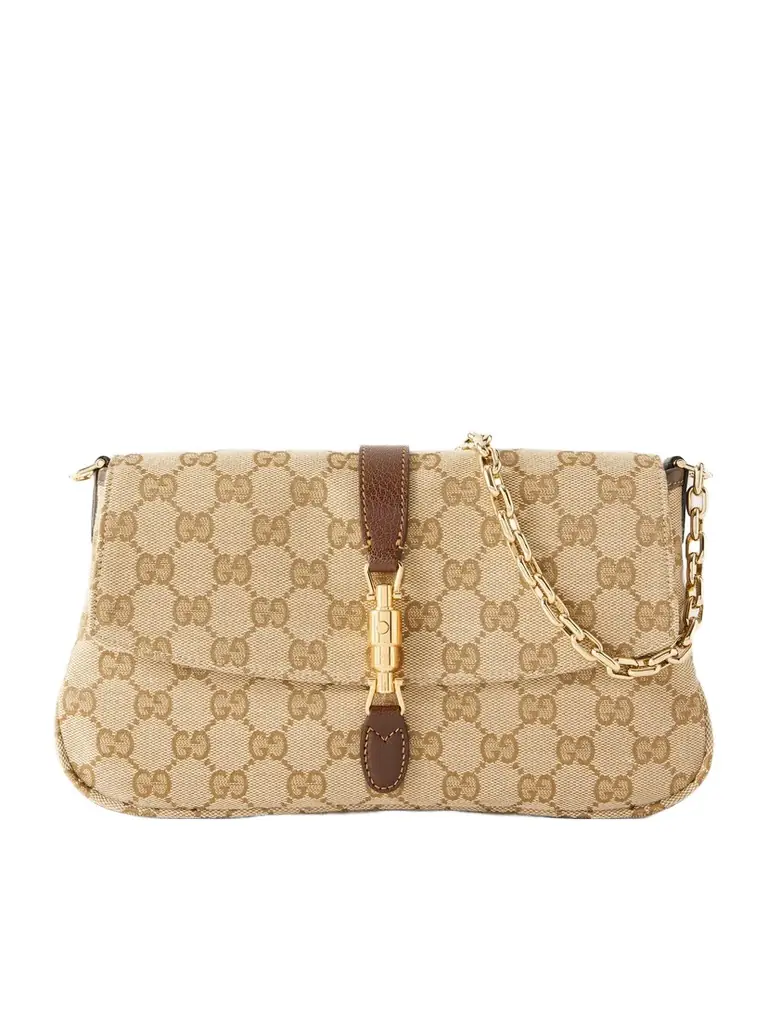 Gucci Aperitivo Leather-trimmed Canvas-jacquard Shoulder Bag