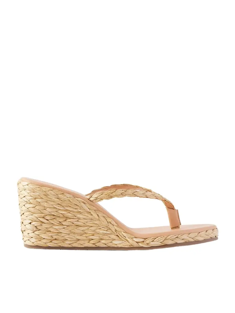 Ancient Greek Sandals Etheria Woven Raffia Wedge