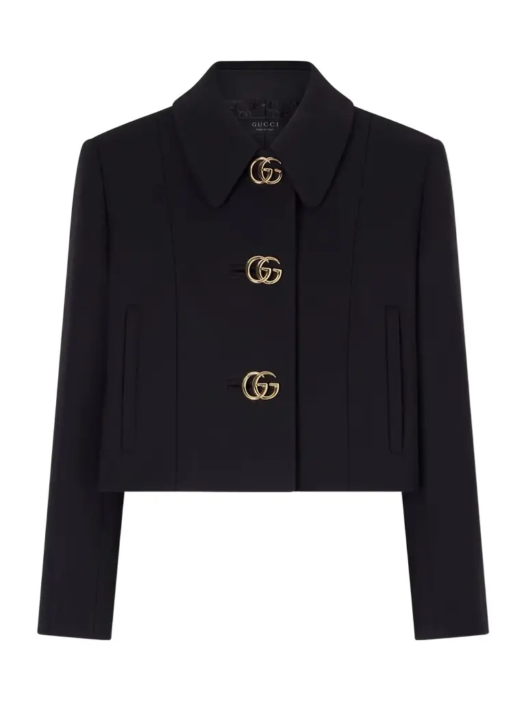 Gucci Cropped Wool-crepe Jacket - Women's Clothing