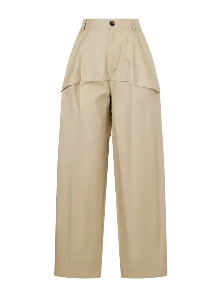 Loewe + Paula's Ibiza Paneled Cotton Gabardine Wide-leg Pants