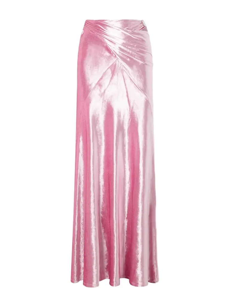 Rabanne Wrap-effect Crystal-embellished Velvet Maxi Skirt