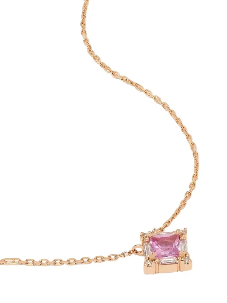 Suzanne Kalan 18-karat Rose Gold, Sapphire And Diamond Necklace
