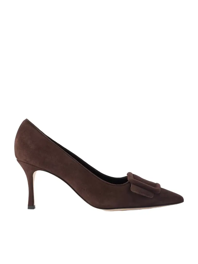 Manolo Blahnik Maysale 70 Buckled Suede Pumps