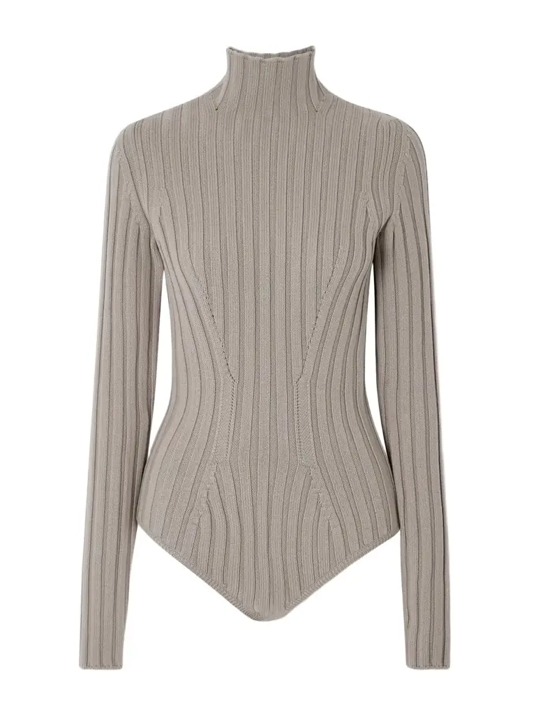 Alaïa Ribbed Wool Turtleneck Bodysuit
