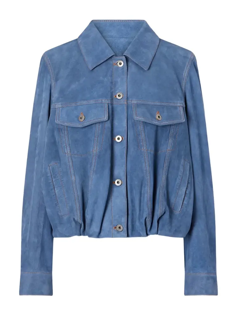 Loewe Gathered Suede Jacket