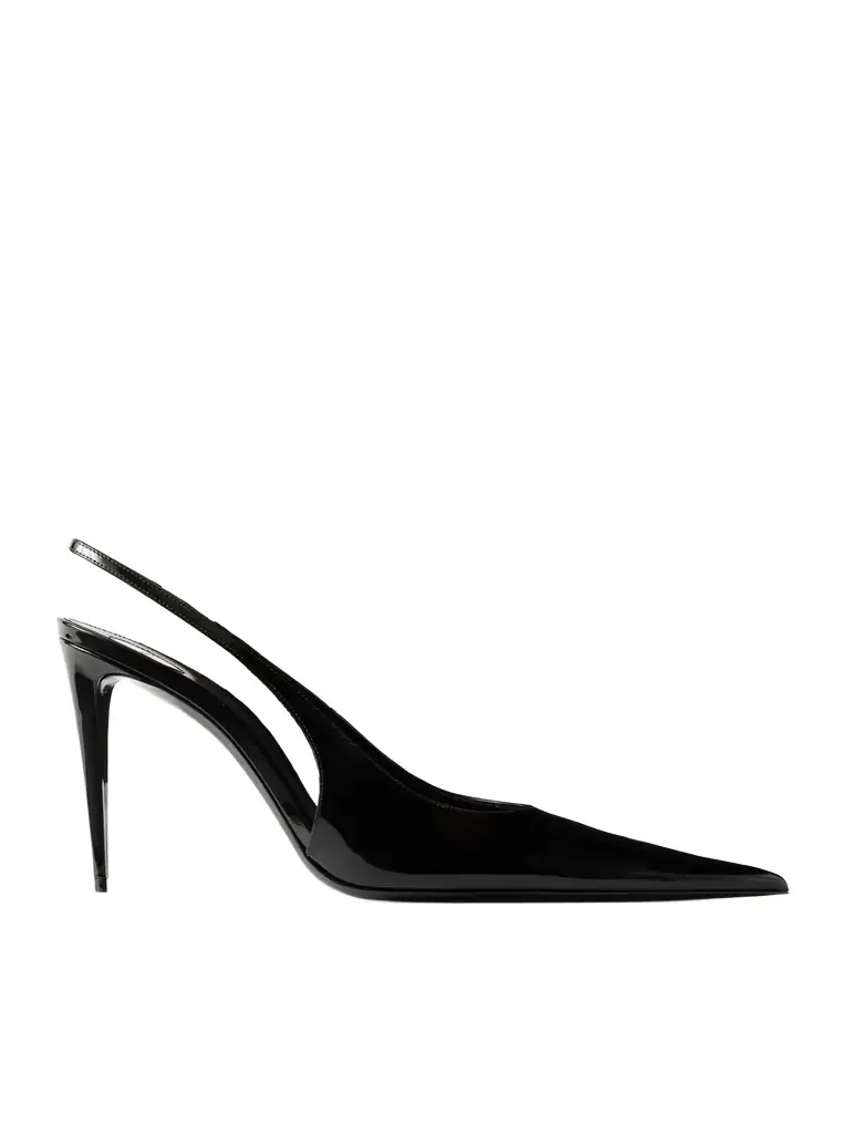 Saint Laurent Guermantes Patent-leather Slingback Pumps