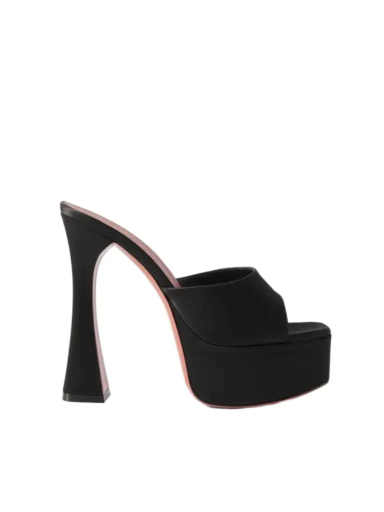 Amina Muaddi Dalida Satin Platform Mules