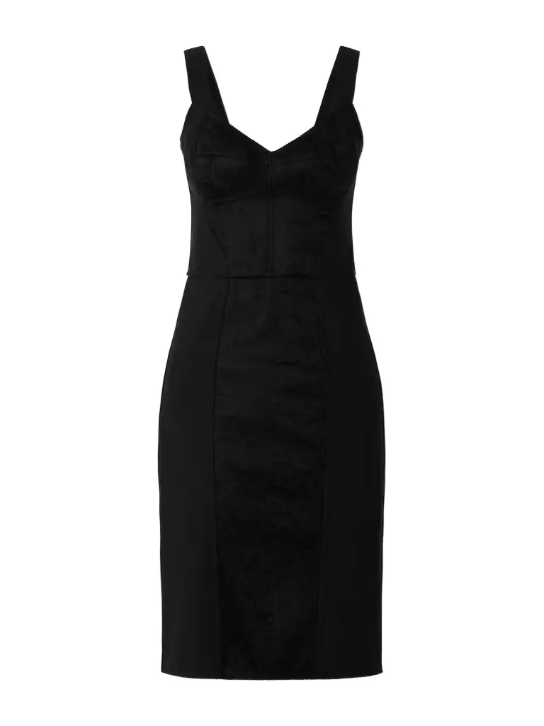 Dolce & Gabbana Lace-paneled Jersey Midi Dress