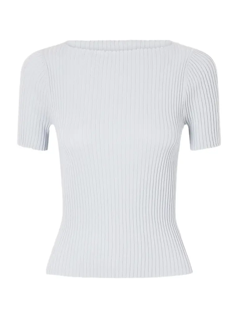 LESET Blake Metallic Ribbed-knit T-shirt