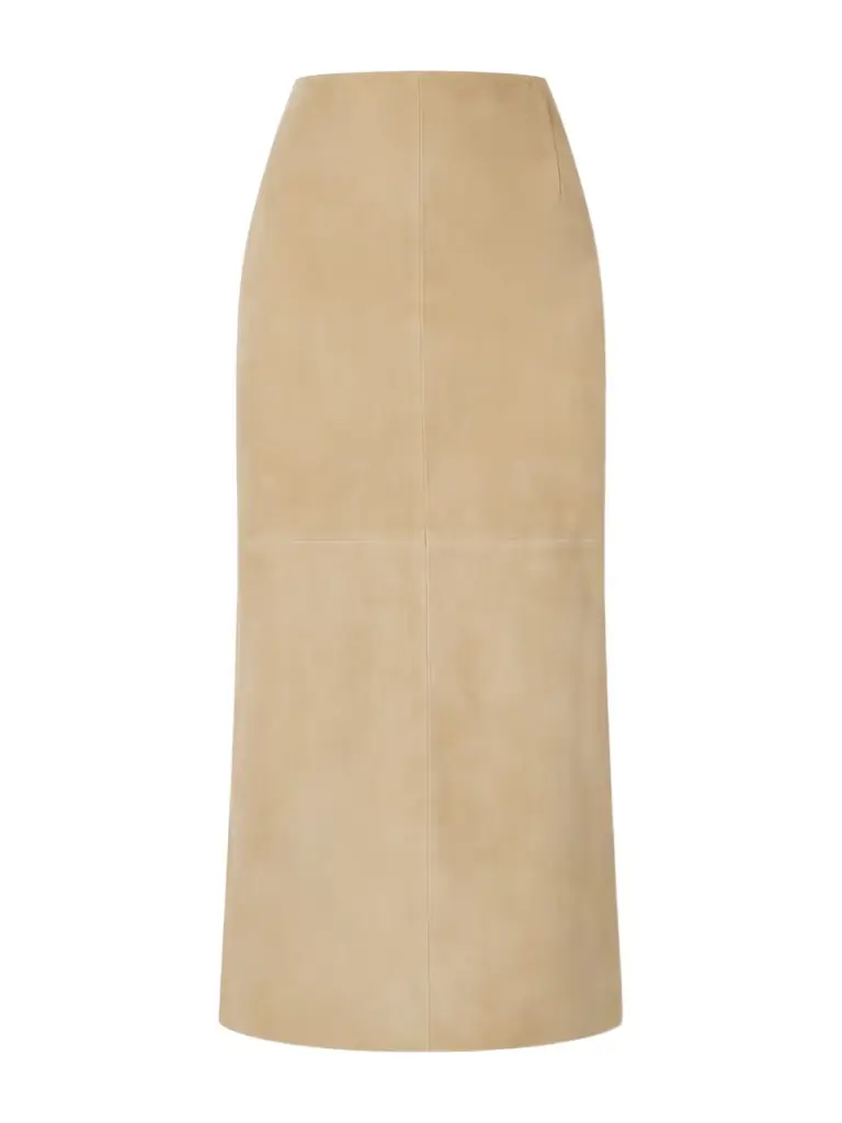Nour Hammour Selly Suede Midi Skirt