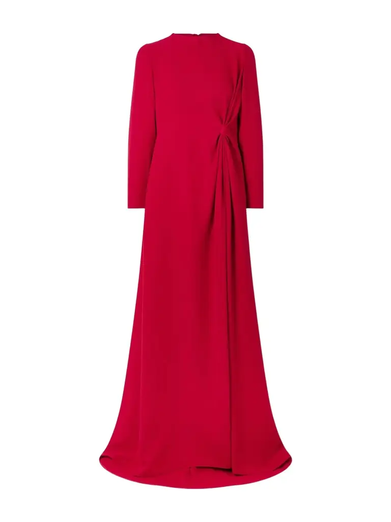 Valentino Garavani Open-back Gathered Silk-cady Gown