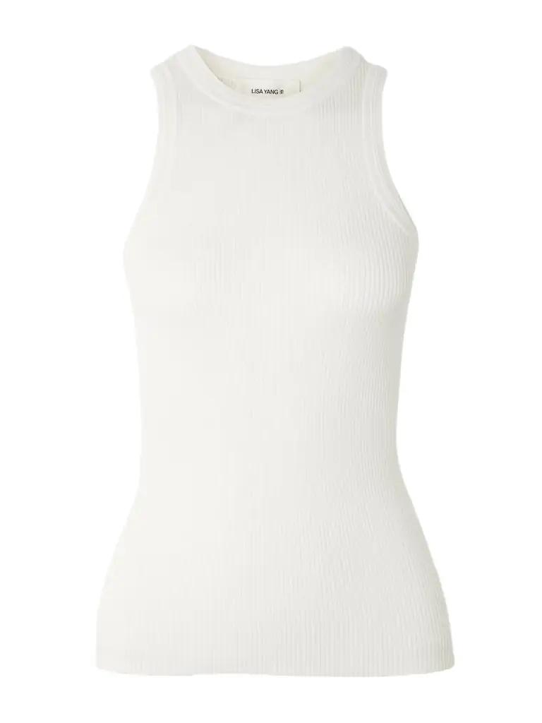 Lisa Yang Amya Ribbed Cotton And Cashmere-blend Tank