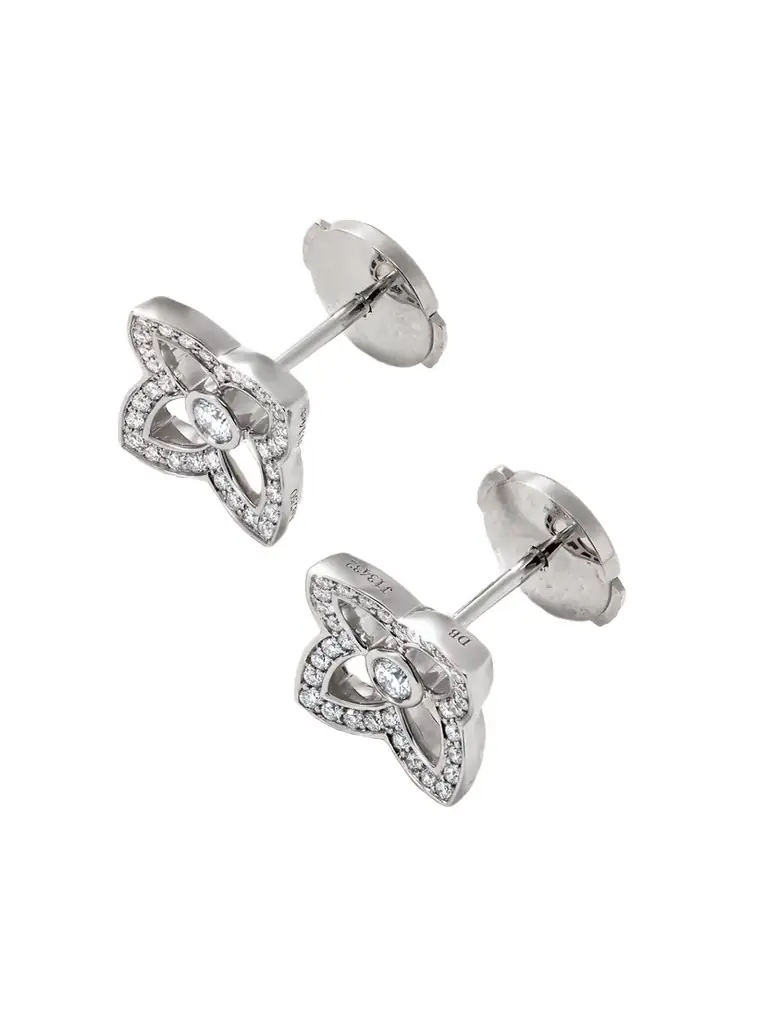 De Beers London Lotus By De Beers 18-karat White Gold Diamond Earrings