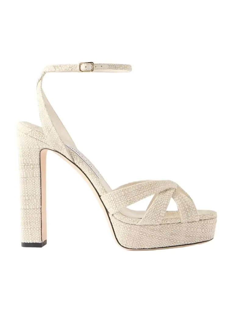 Jimmy Choo Kove 120 Raffia Platform Sandals
