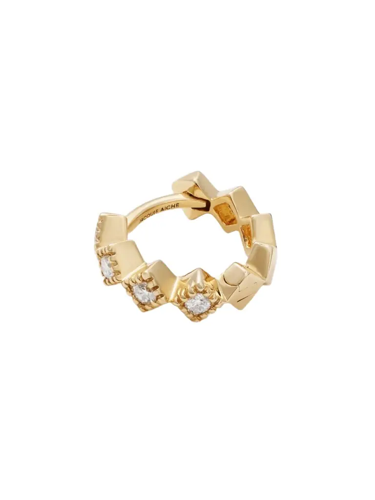 Jacquie Aiche 14-karat Gold Diamond Single Hoop Earring