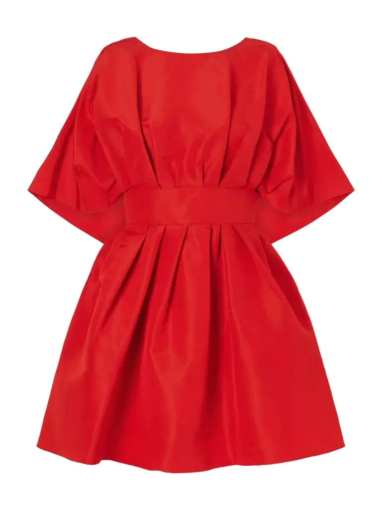 Carolina Herrera Pleated Silk-faille Mini Dress