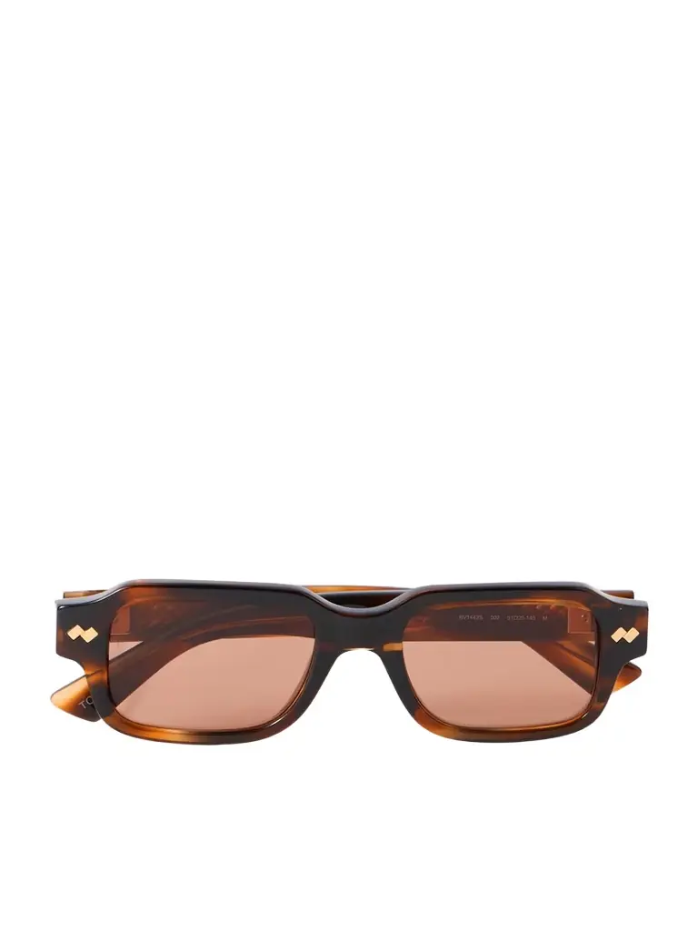 Bottega Veneta Eyewear Intrecciato Rectangular-frame Tortoiseshell Acetate Sunglasses