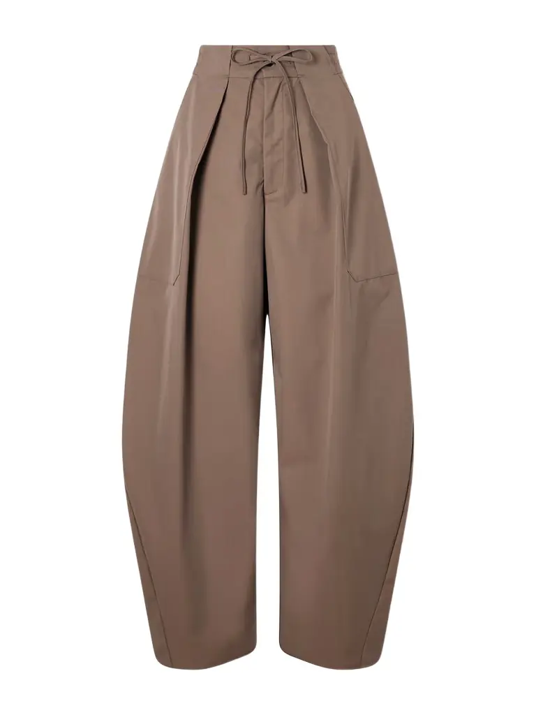 Kallmeyer Clemence Pleated Cotton-blend Twill Barrel-leg Pants