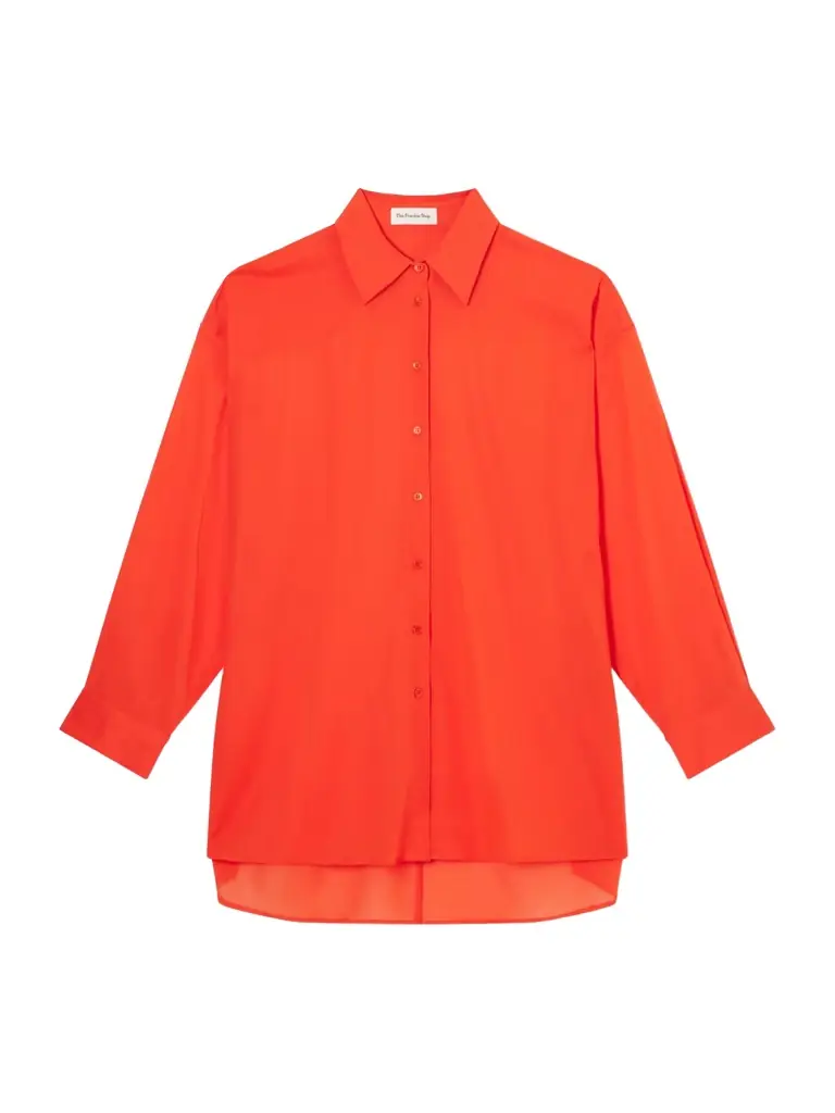 The Frankie Shop Melia Open-back Cotton Shirt