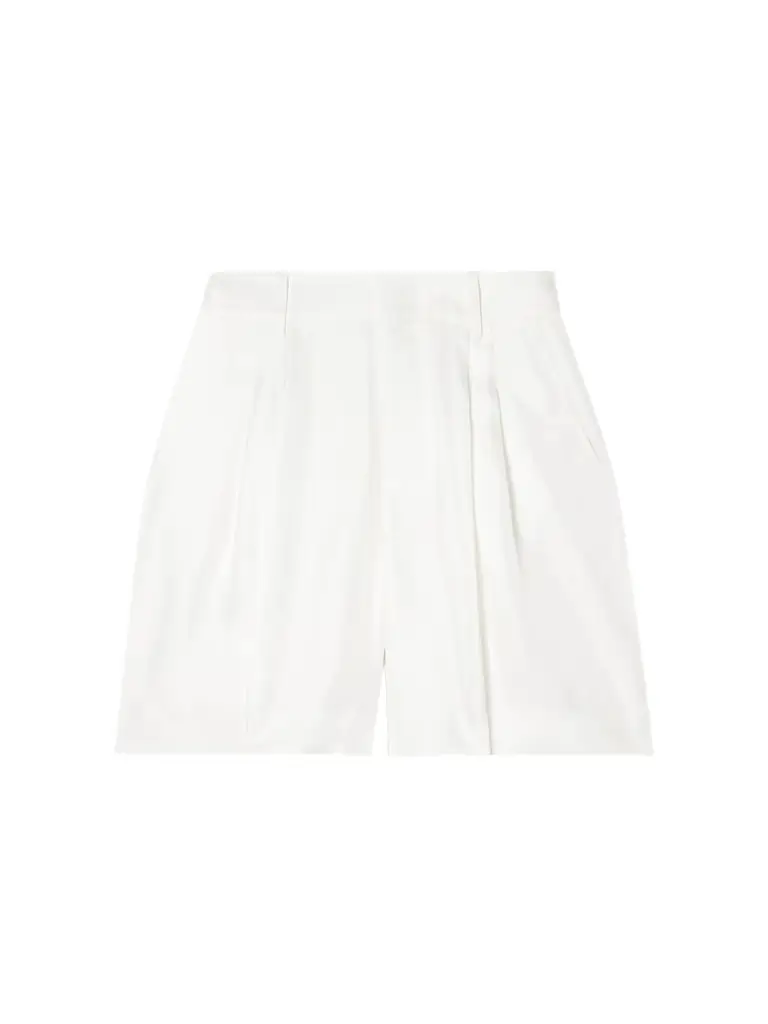 Lisa Yang Pleated Silk-twill Shorts