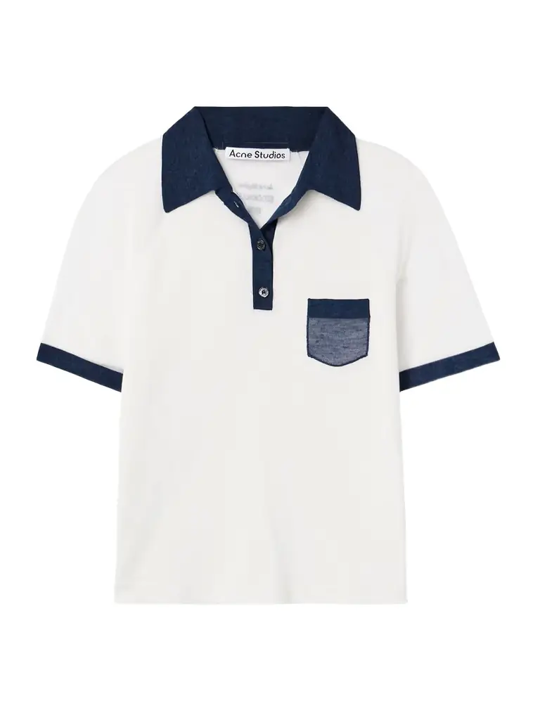 Acne Studios Color-block Lyocell And Wool-blend Jersey Polo Shirt