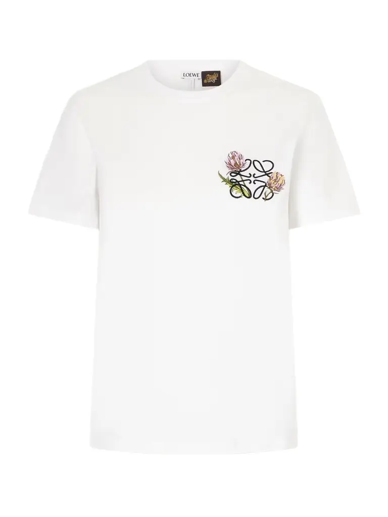 Loewe + Paula’s Ibiza Anagram Embroidered Cotton-jersey T-shirt