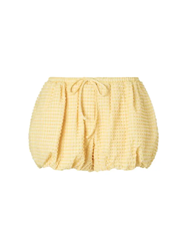 Simkhai Addie Checked Seersucker Shorts