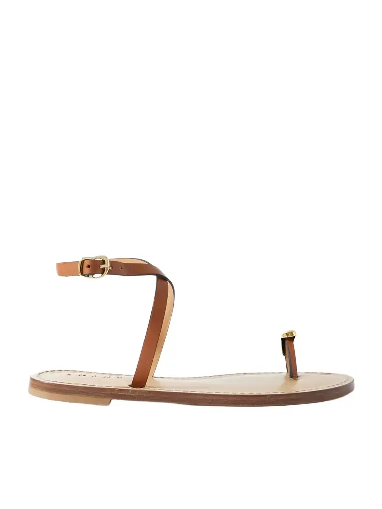 AMANU The Kigali Embellished Leather Sandals