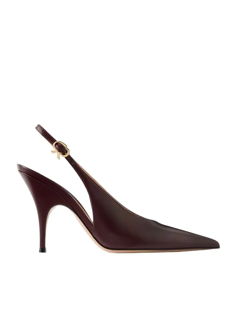Gianvito Rossi Sofia 95 Leather Slingback Pumps