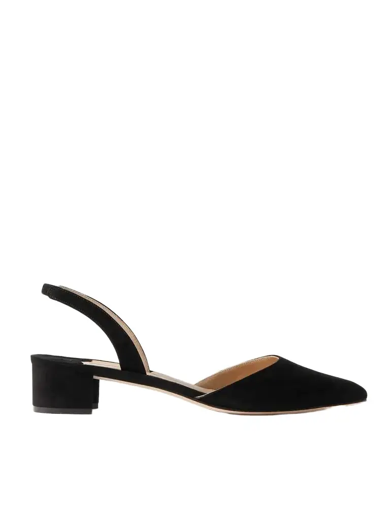 Manolo Blahnik Aspro 30 Suede Slingback Pumps