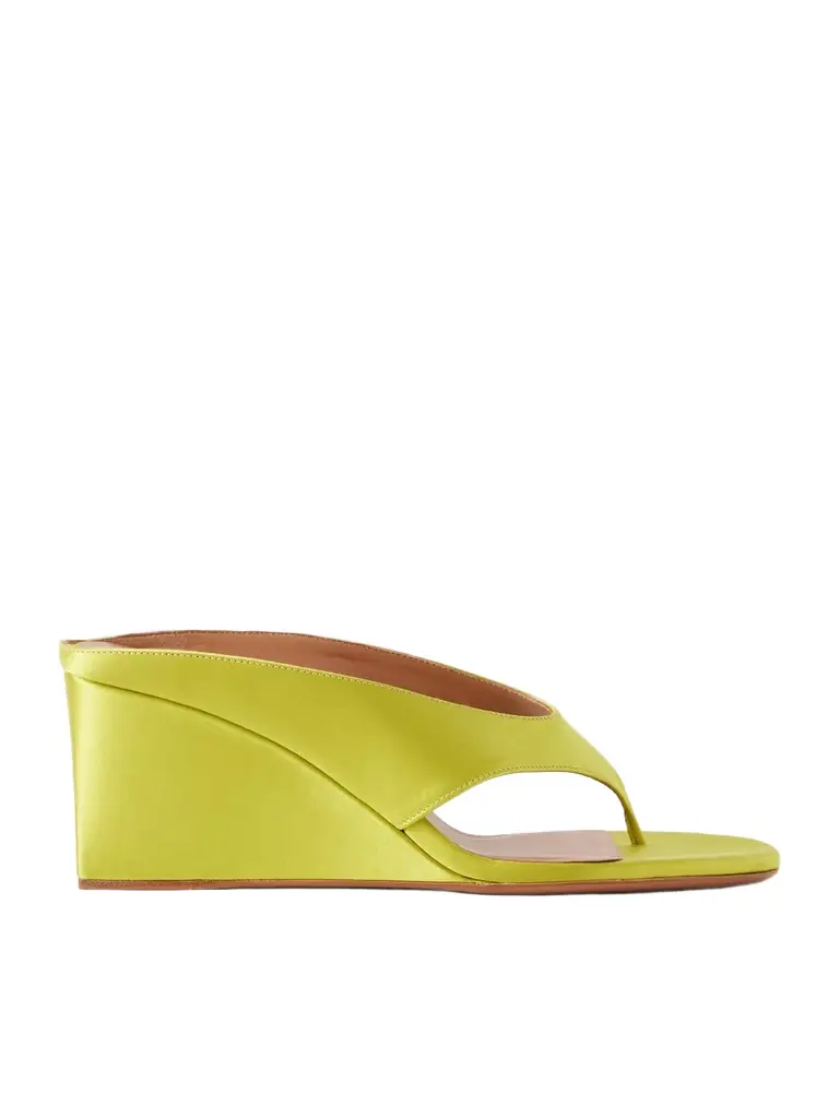 Alaïa Tong 75 Satin Wedge Sandals